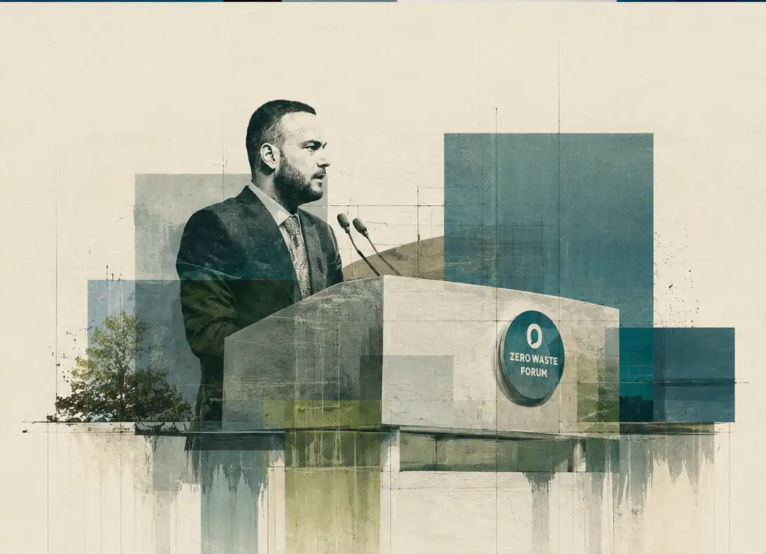 Samed Ağırbaş, Sıfır Atık Forumu kürsüsünde konuşurken